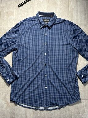 Butter Cloth Shirt Men’s XL Blue Plaid Button Down Regular Fit Long Sleeve